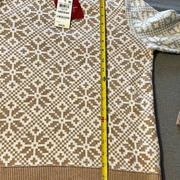 NWT Charter Club Gold and Silver Snowflake Sweater women’s medium - Picture 9 of 11